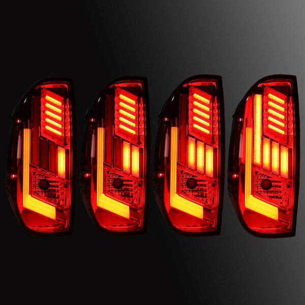 Renegade Led Sequential Tail Light Set Chrome / Red CTRNG0667-CR-SQ